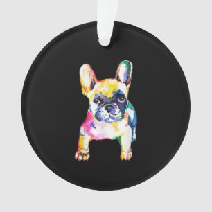French Bulldog Original Watercolor Drawing Gift Ornament
