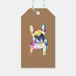 French Bulldog Original Watercolor Drawing Gift Tags