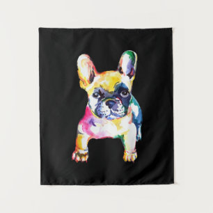 French Bulldog Original Watercolor Drawing Gift Tapestry