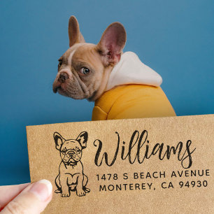 French Bulldog Owner Return Address Dog Owner Rubber Stamp