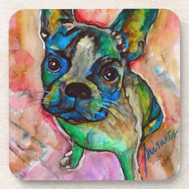 FRENCH BULLDOG PAINTING COASTER (Front)