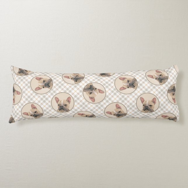 French Bulldog Painting Fawn Cute Original Dog Art Body Cushion (Front)