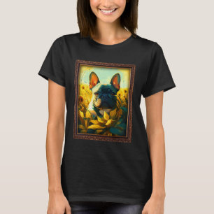 French Bulldog Painting Sunflower Flower Mum Women T-Shirt