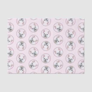 French Bulldog Painting White Cream Pet Dog Art Tissue Paper