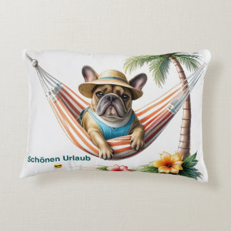 French Bulldog Palm Beach French Bulldog Decorative Cushion