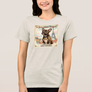 French Bulldog Paris Vintage Poster Tri-Blend Shirt