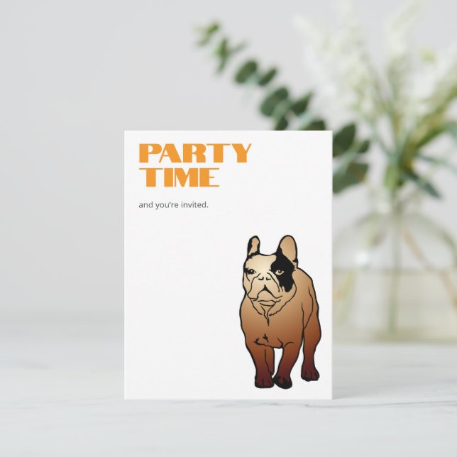 French Bulldog Party invitation (Standing Front)