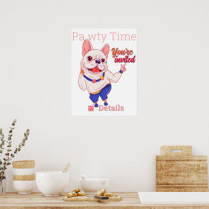 French Bulldog Party Poster 