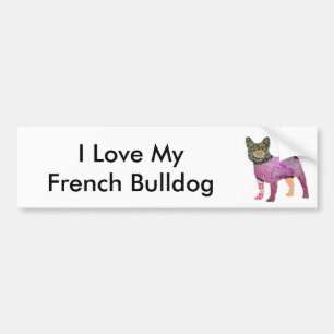 French Bulldog Patchwork Pet Bumper Sticker