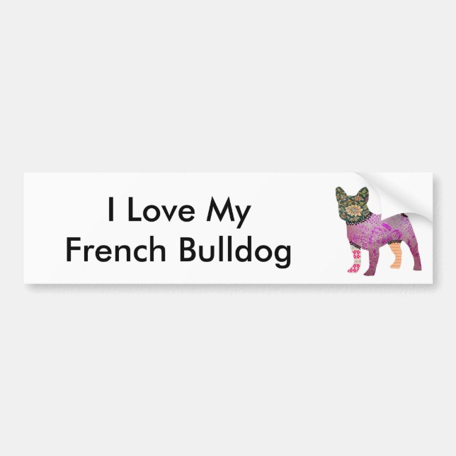 French Bulldog Patchwork Pet Bumper Sticker (Front)
