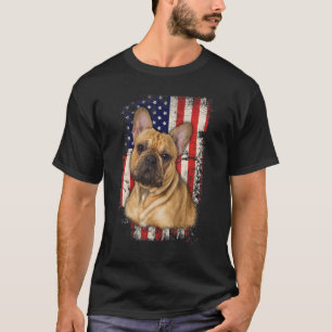 French Bulldog Patriotic American Flag 4th Of July T-Shirt