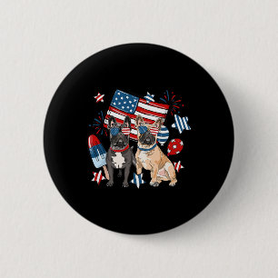 French Bulldog Patriotic Frenchie 4th Of July Usa 6 Cm Round Badge