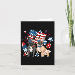 French Bulldog Patriotic Frenchie 4th Of July Usa Card