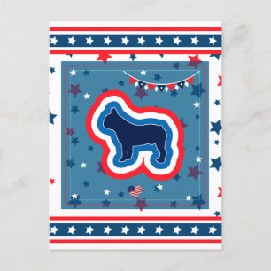 French Bulldog Patriotic Red White Blue 4th July Holiday Postcard