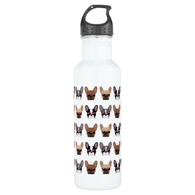 French Bulldog Pattern 710 Ml Water Bottle (Front)