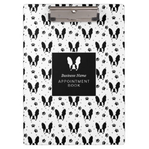 French bulldog pattern clipboard