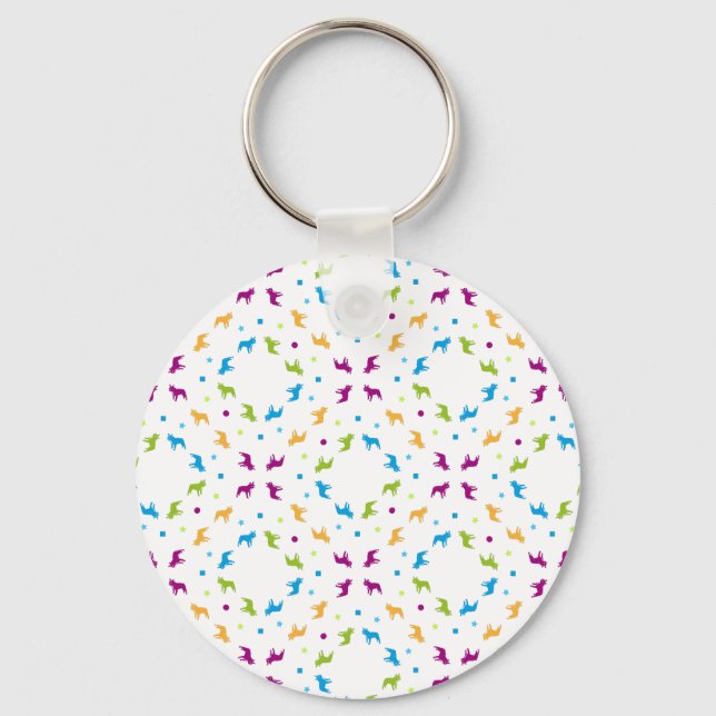 French Bulldog pattern Key Ring (Front)
