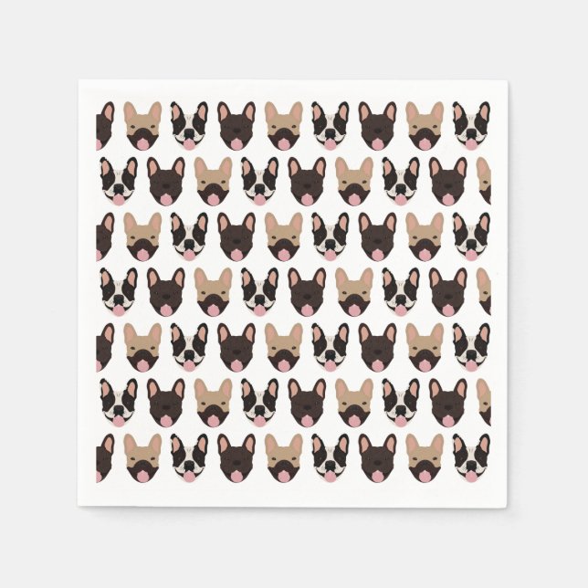 French Bulldog Pattern Napkin (Front)