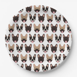 French Bulldog Pattern Paper Plate