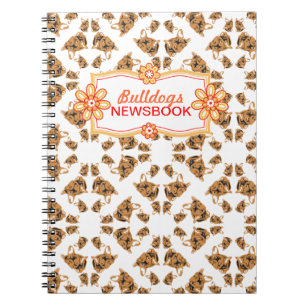 French Bulldog pattern Spiral Notebook