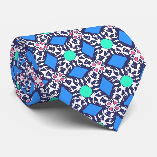 French Bulldog pattern Tie (Rolled)