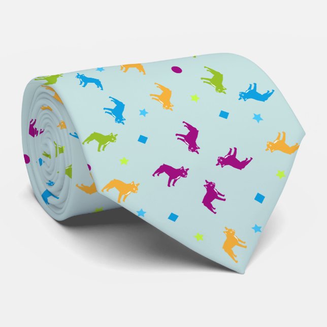 French Bulldog pattern Tie (Rolled)