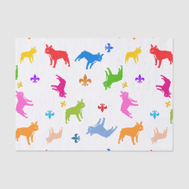 French Bulldog pattern Tissue Paper (Front)