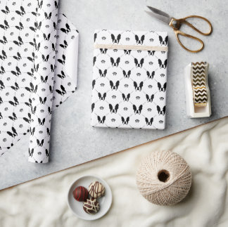 French bulldog pattern wrapping paper