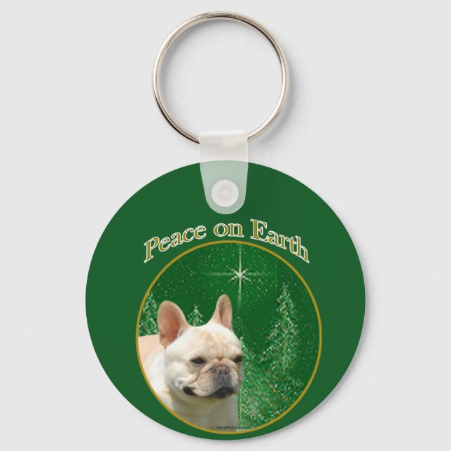 French Bulldog Peace Key Ring (Front)