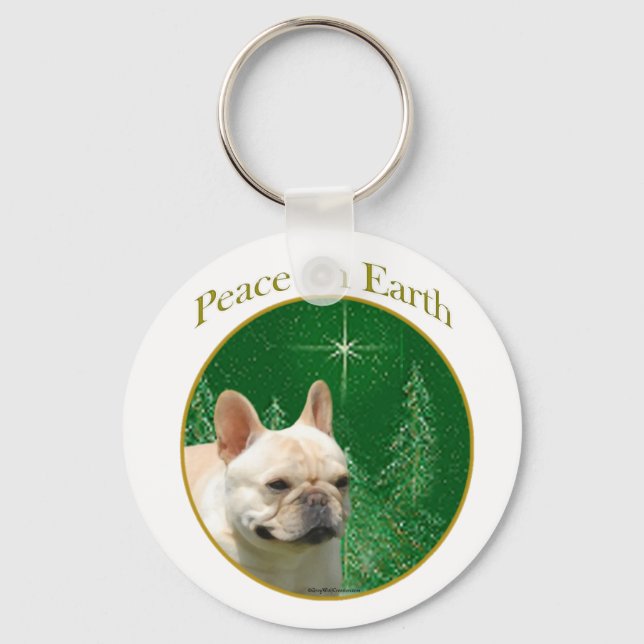 French Bulldog Peace Key Ring (Front)