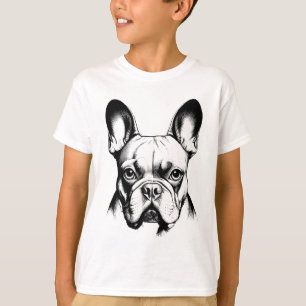 French Bulldog Pencil Sketch Frenchie Boys T-Shirt