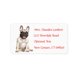 French Bulldog  Personalised Name Address Label