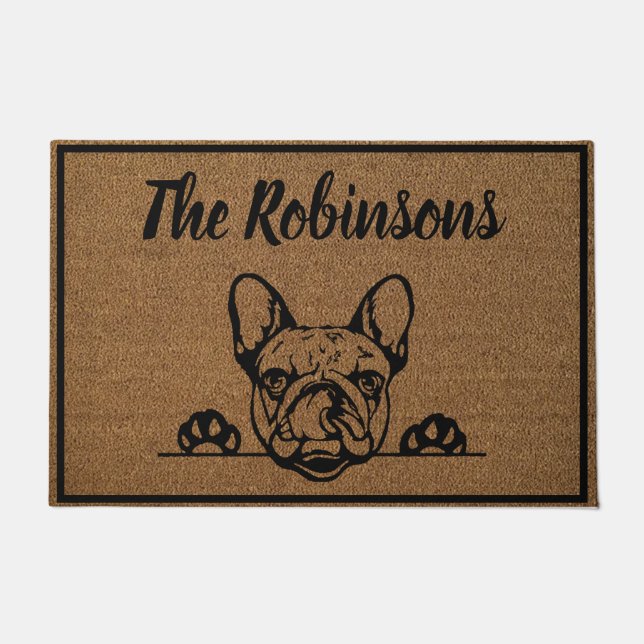 French Bulldog Personalised Welcome Mat Doormat (Front)