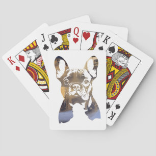 French Bulldog Pet Nature Illustration Silhouette Playing Cards