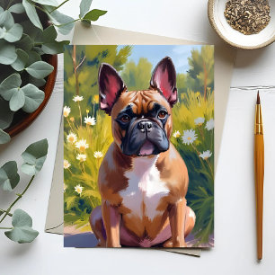 French Bulldog Pet Painting Dog Art Postcard