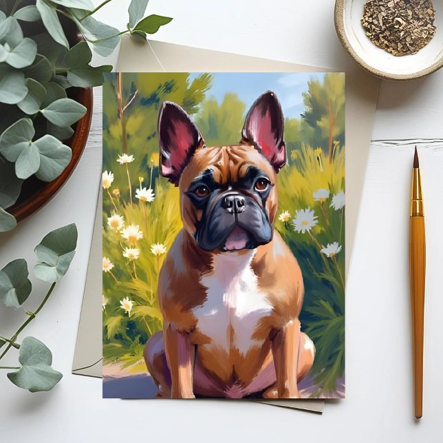 French Bulldog Pet Painting Dog Art Postcard (Creator Uploaded)