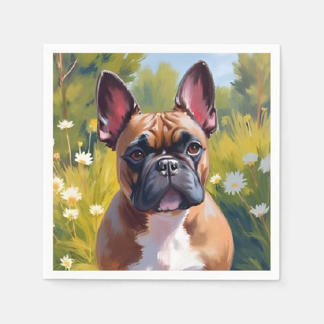 French Bulldog | Pet Painting Dog Napkin (Front)