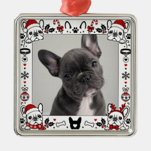 French Bulldog Photo Frame Cute Dog Metal Tree Decoration