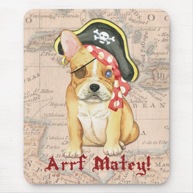 French Bulldog Pirate Mouse Pad (Front)