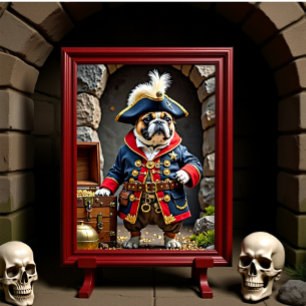 French Bulldog Pirate Regal Explorer Poster