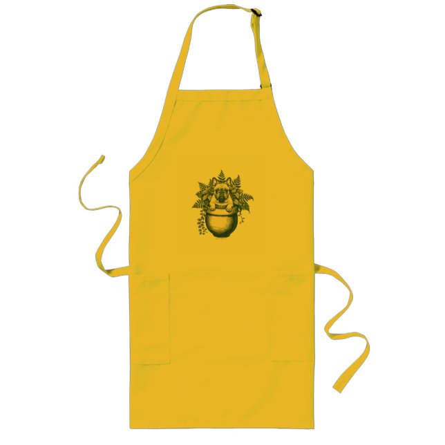 French Bulldog Plant Lover Gift Long Apron (Front)