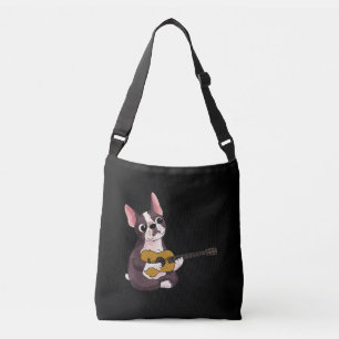 French Bulldog Playing Guitar Guitarist Frenchie Crossbody Bag