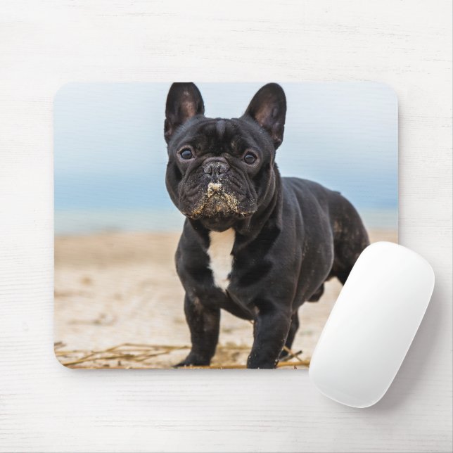 French Bulldog Playing in the Sand Mouse Pad (With Mouse)
