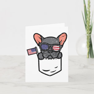 French Bulldog Pocket Frenchie American Usa 4th Of Card