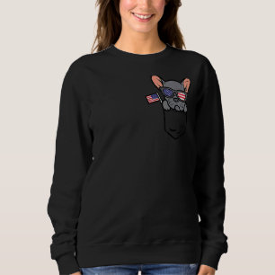 French Bulldog Pocket Frenchie American Usa 4th Of Sweatshirt