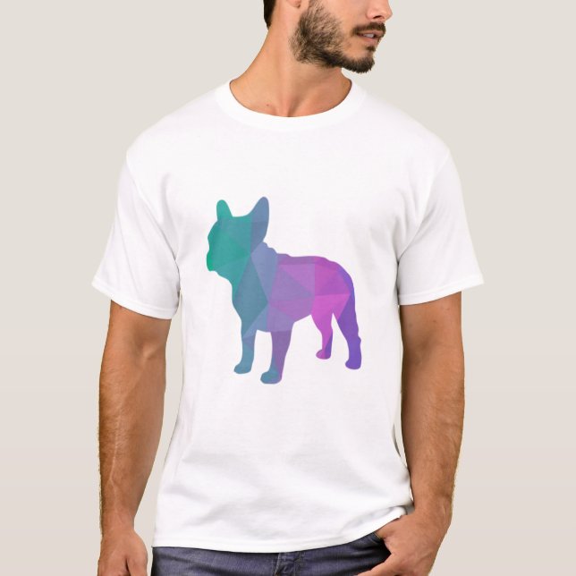 French Bulldog Poly Geometric Graphic T-Shirt (Front)