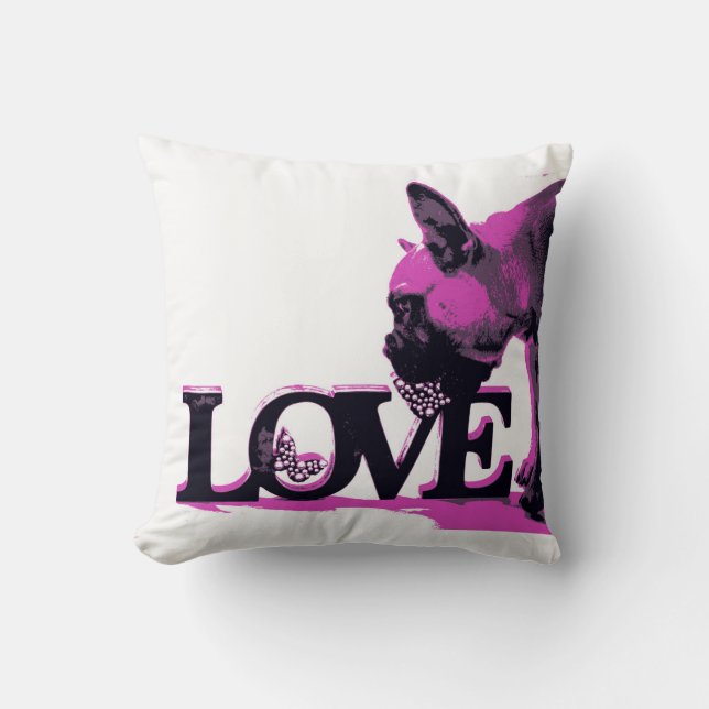 French Bulldog Polyester Throw Pillow 16" x 16" (Front)