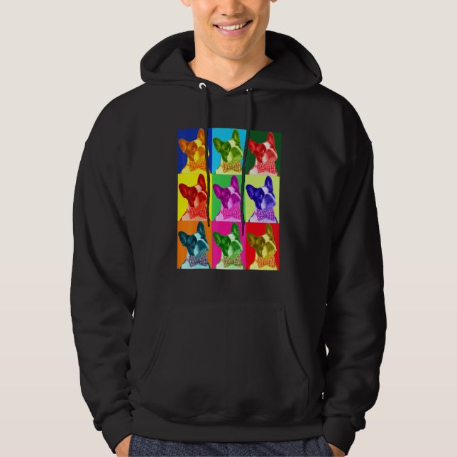 French Bulldog Pop Art Portrait Dogs Hoodie (Front)
