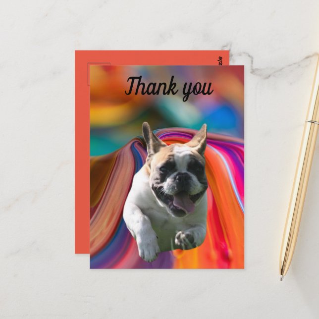 French Bulldog Postcard thank you (Front/Back In Situ)