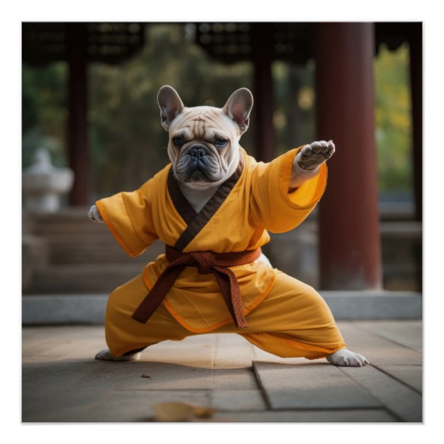 French Bulldog, Poster, Shaolin, Kung Fu, Martial Poster (Front)